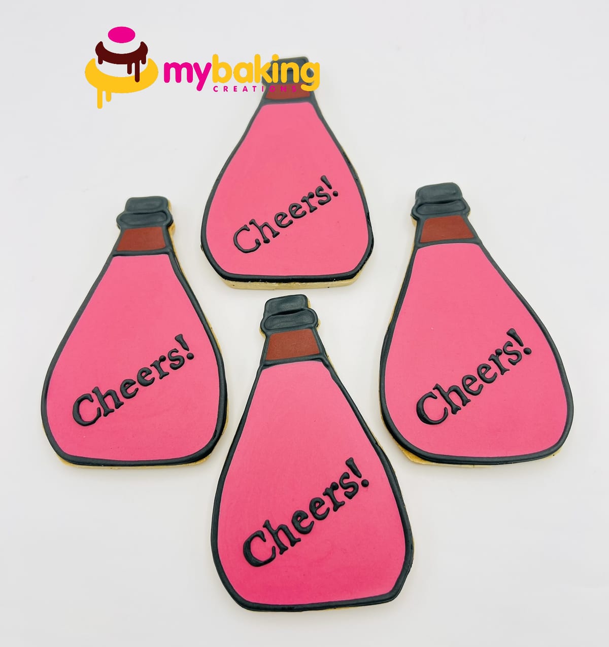 Champagne bottle shaped cookies